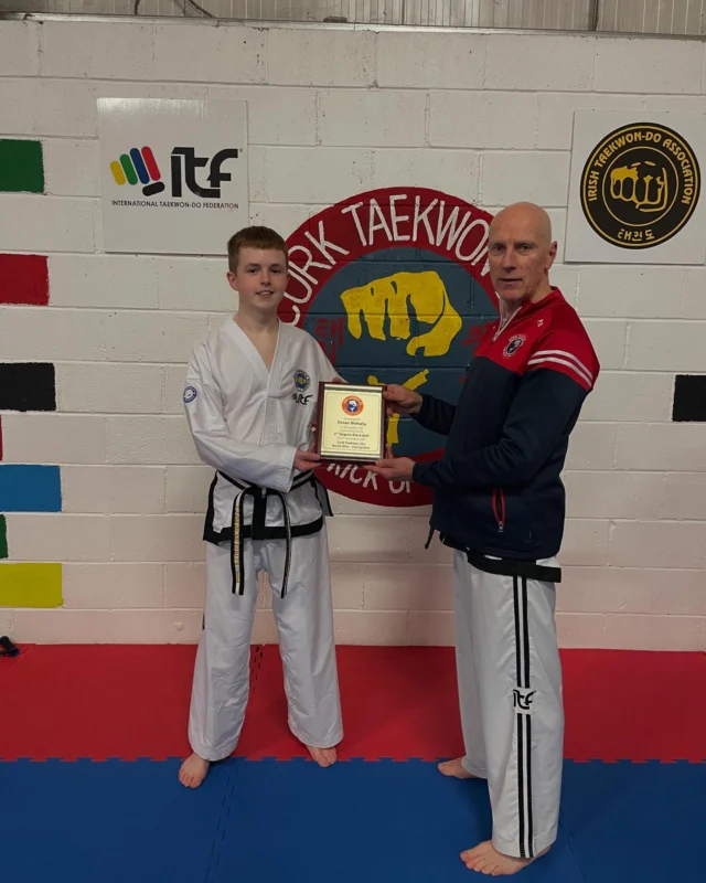 Mr Conor Mohally, 2nd Degree Black Belt 👏🏼 

Another incredible milestone for him on his Taekwon-Do journey 🥋 

It’s an accumulation of his years of training & commitment to the martial art. He has been training since he was a young child with us and now is an assistant instructor with our junior students and a great role model 🤩 

We are excited to see where his Taekwon-Do journey takes him next 🥋